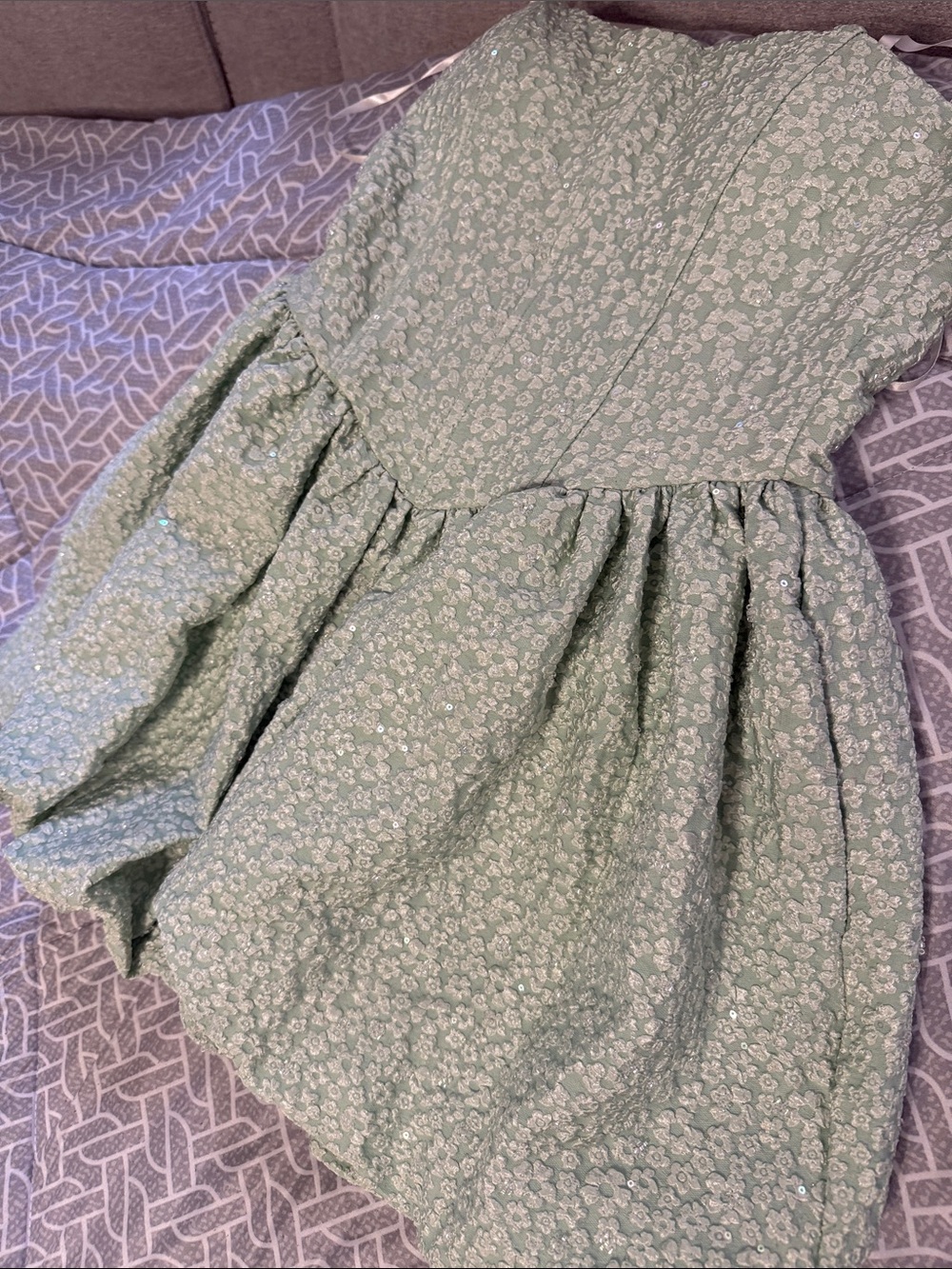 B Darlin Mint Green Floral Fit-and-Flare Dress